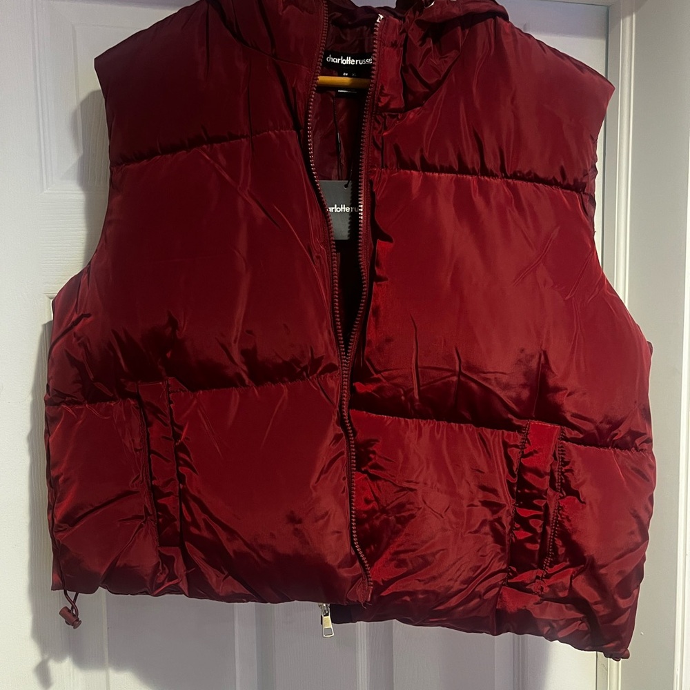 Charlotte Russe Red Puffer Vest